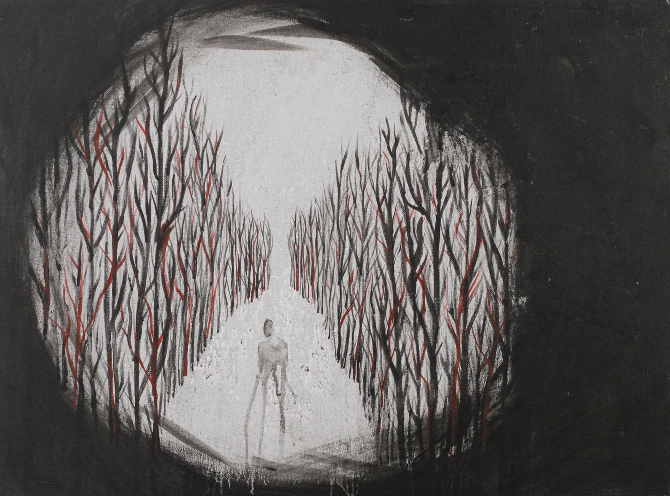 Lost in the woods, 18"x24", 2017, Acrylic on a framed canvas panel, 400$