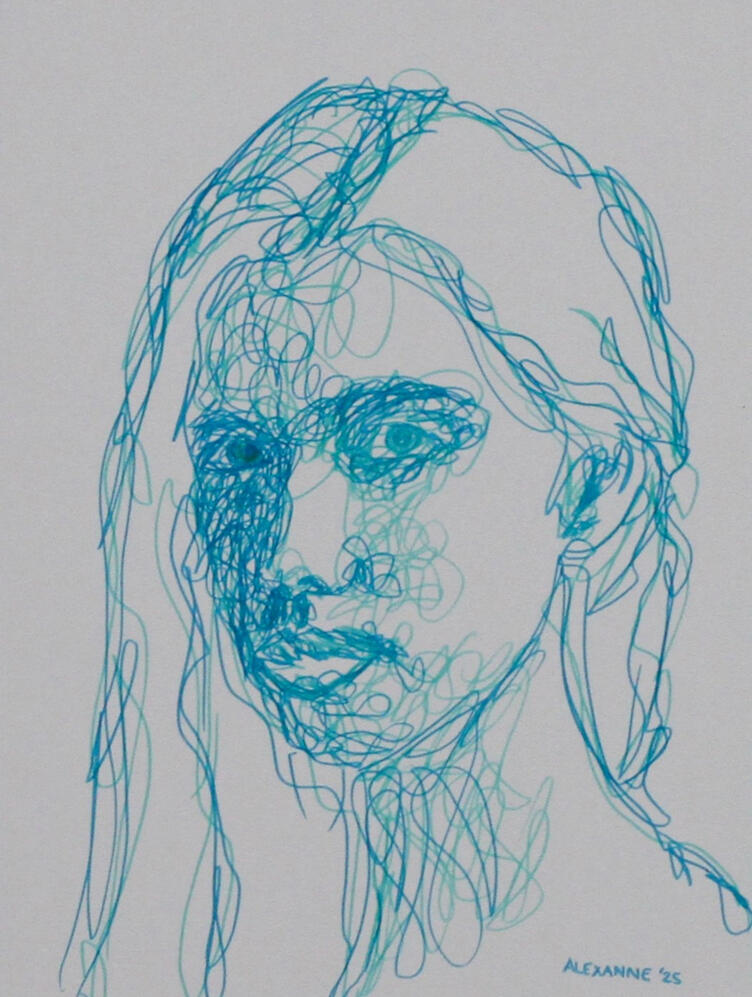 Wild streams, 9&quot;x12&quot;, 2025, Marker on paper, 65$ only the drawing or 75$ framed