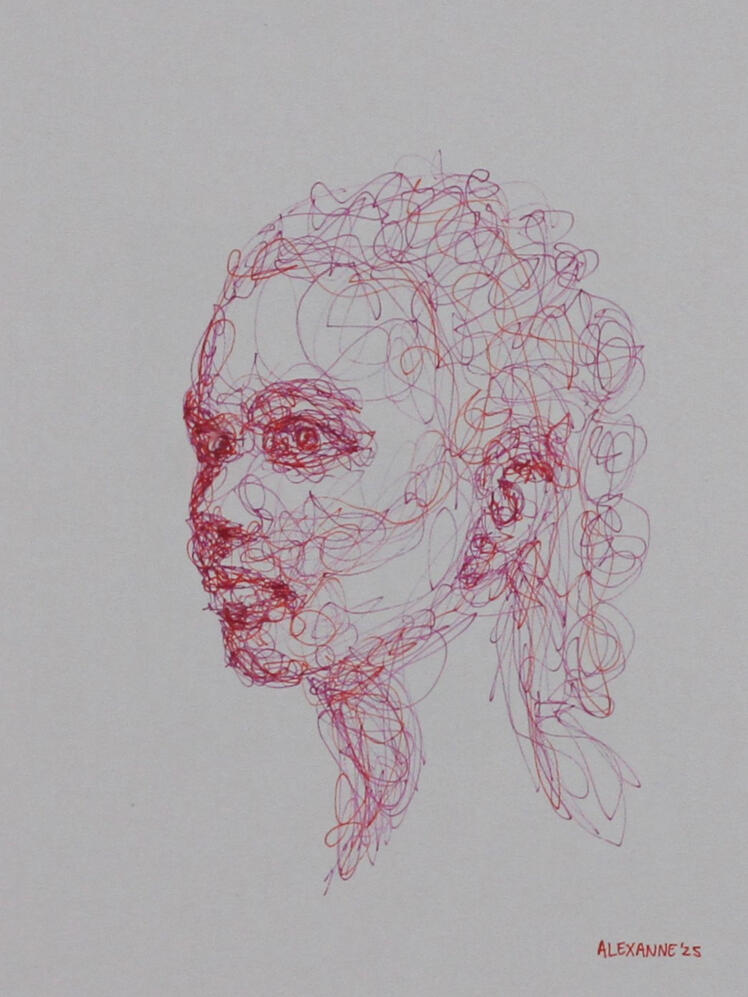 Look to the future, 9&quot;x12&quot;, 2025, Sharpie on paper, 65$ only the drawing or 75$ framed