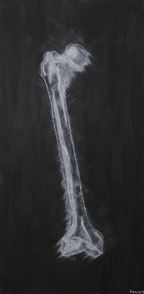 Femur, 12"x24", 2020, Acrylic on panel, 300$