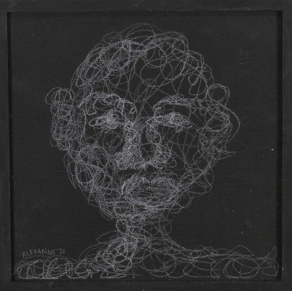 Crystal Lake, 6&quot;x6&quot;, 2021, Coloured pencil on wood panel, 35$