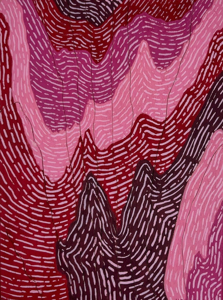 Mirage, 6"x8", 2025, Acrylic and cut plywood on 1.5" gallery wood panel, 150$