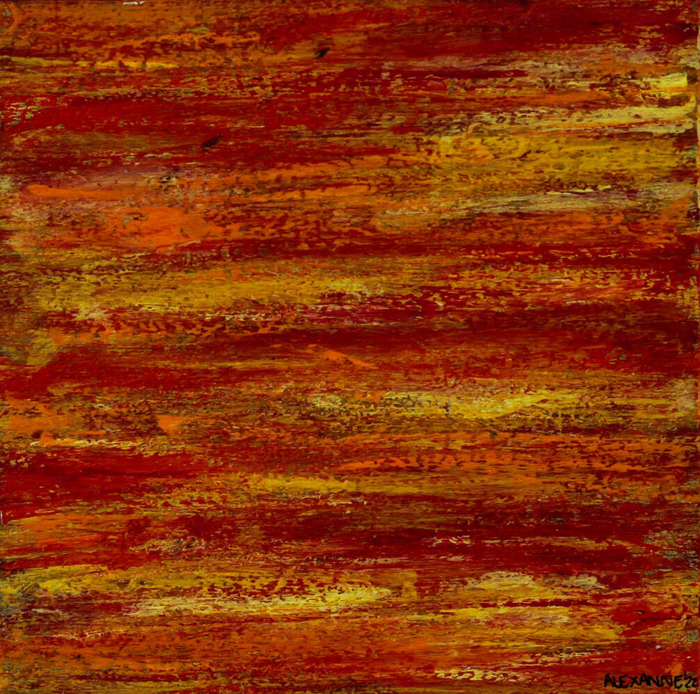 Heat wave, 5&quot;x5&quot;, 2022, Acrylic on wood panel, 30$