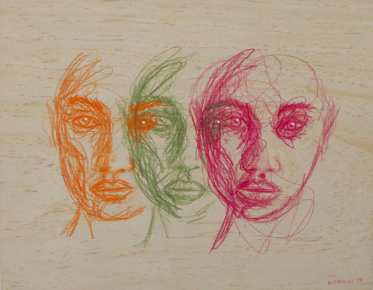 Iterations, 11"x14", 2025, Colored pencil on 3/4'' thick wood panel, 175$