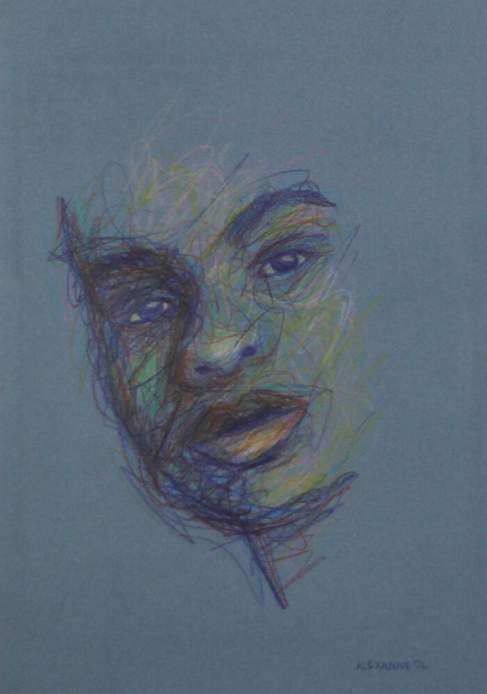 Intrigued, 8.3"x11.7", 2026, Coloured pencil on paper, 150$ framed or 140$ not framed