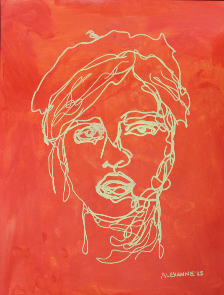 Hot sun, 9"x12", 2025, Acrylic on paper. (Sold)