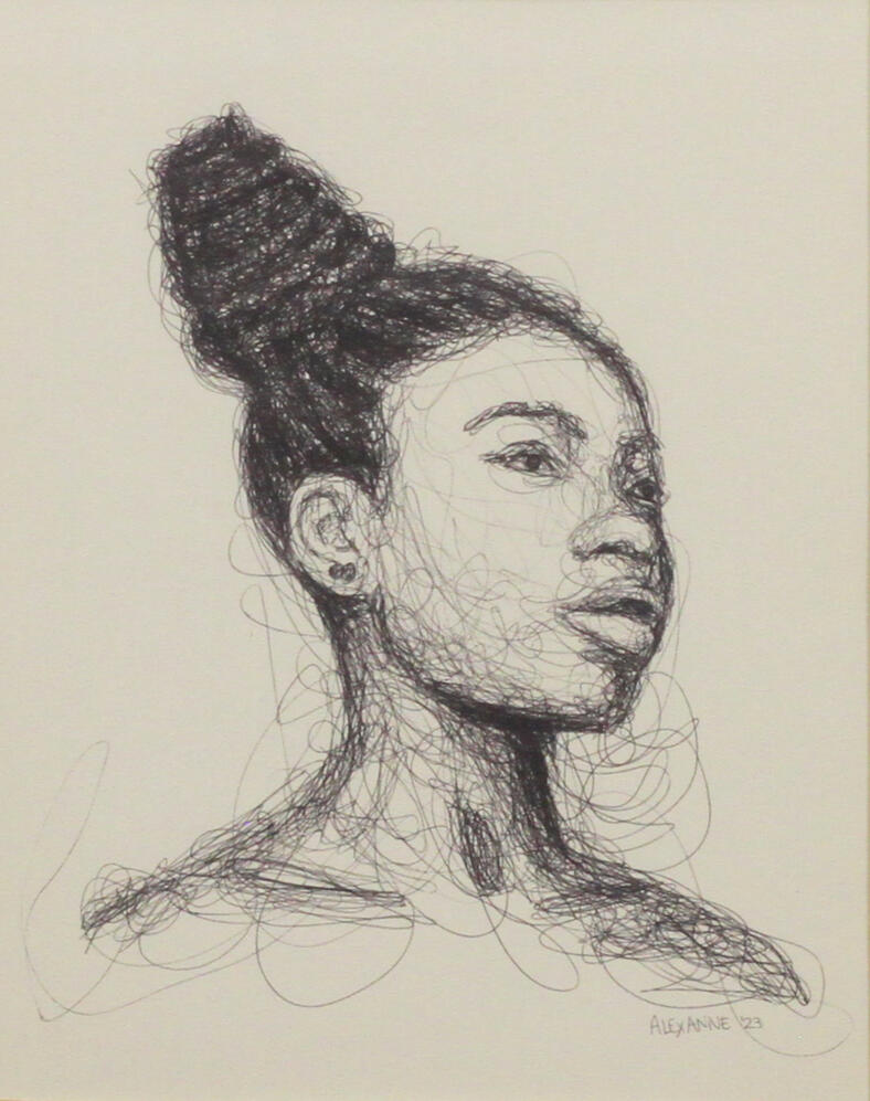 Tenacity, 9"x12", 2023, Pen on paper. (Sold)