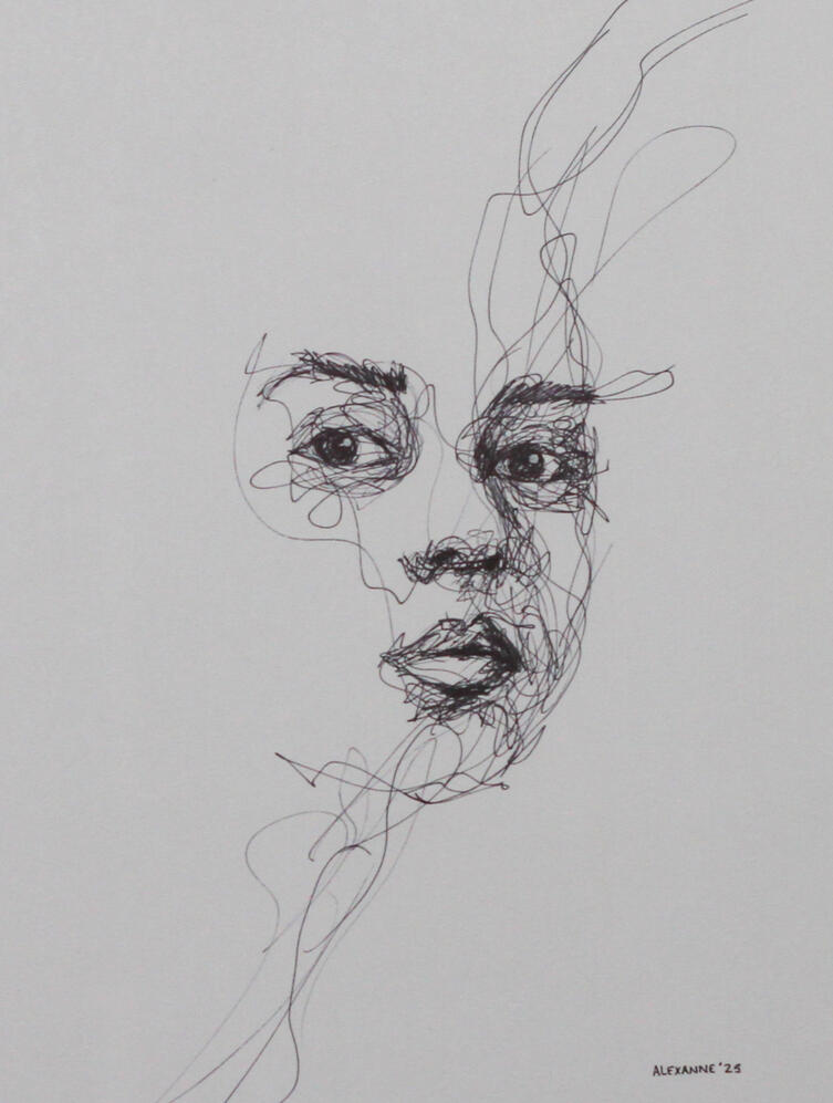 Serenity, 9"x12", Sharpie on paper. (Sold)
